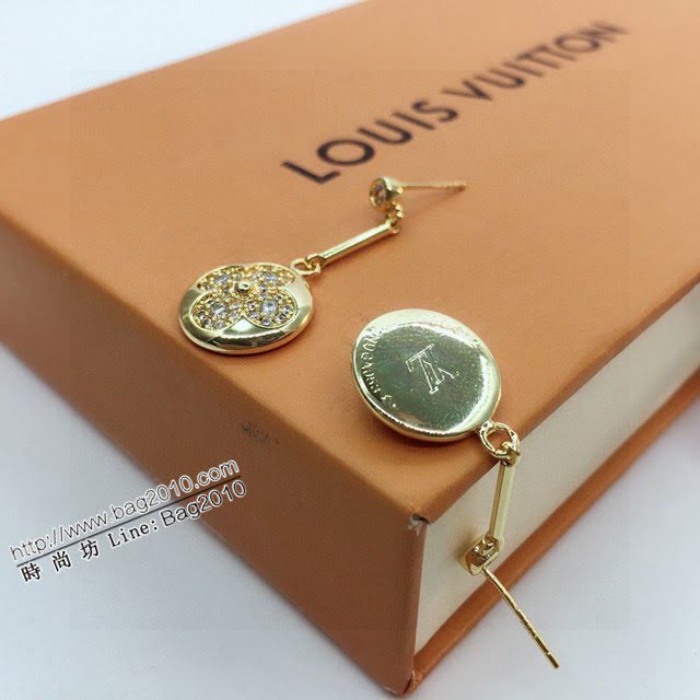 Louis Vuitton新款飾品 路易威登四葉草耳釘 LV四葉草滿鑽耳環  zglv2187